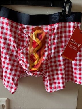 The Hot Diggity Red Gingham Boxer Briefs by Shinesty